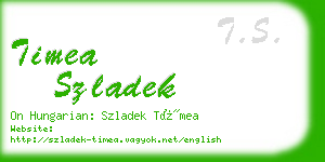 timea szladek business card